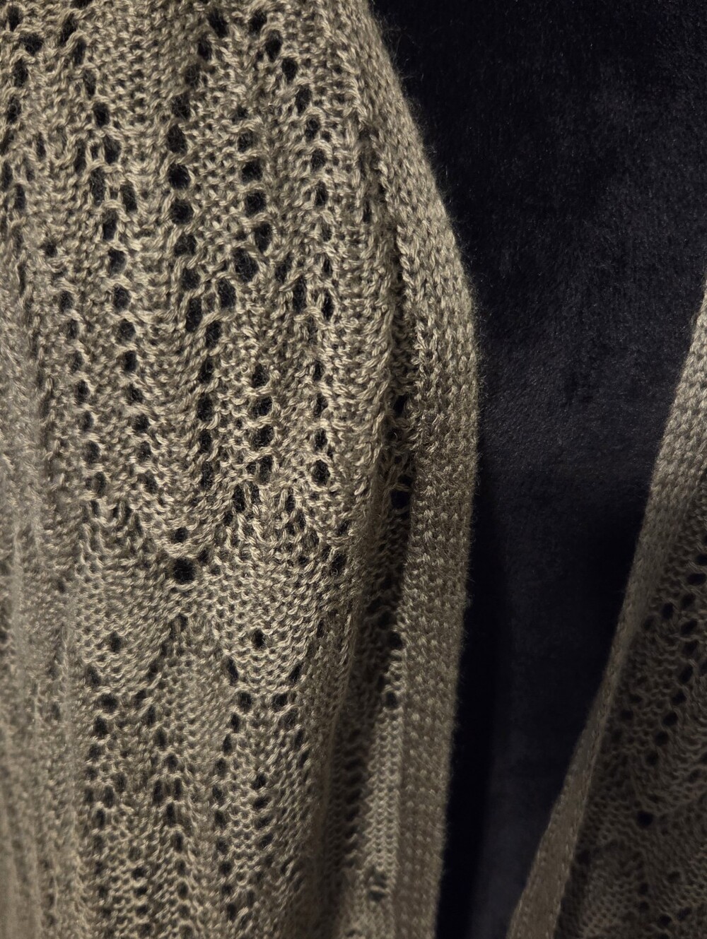 Olive Crochet Womens Boho Open Knit Longline Festival Cardigan Duster. Sz XL - Picture 3 of 8